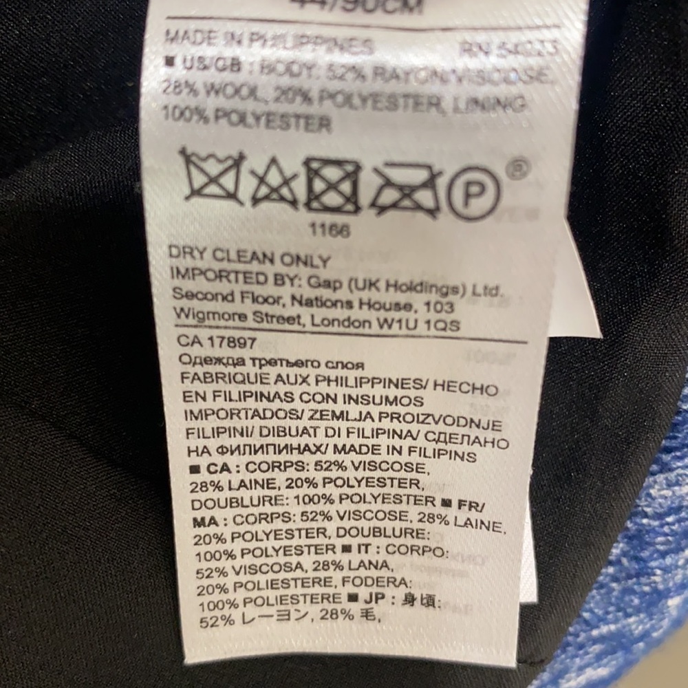 NWOT Banana Republic Blue Space Dye Peplum Jacket - Picture 11 of 11